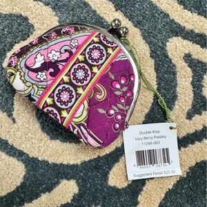 NWT RARE Vera Bradley Purple and Pink Paisley Coin Purse
